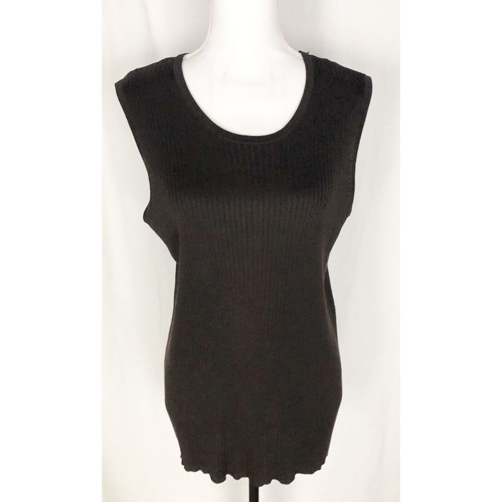 Josephine Chaus Silk Rayon Womens Brown Sleeveless Stretch Knit Top Size 3 - Picture 1 of 7